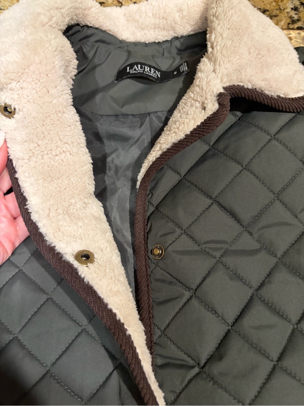 Lauren Ralph Lauren Quilted Puffer Jacket with Sherpa Collar - Picture 7 of 7